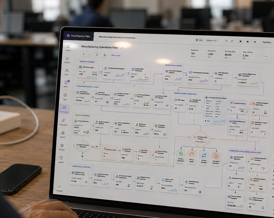 Business infrastructure software dashboard interface
